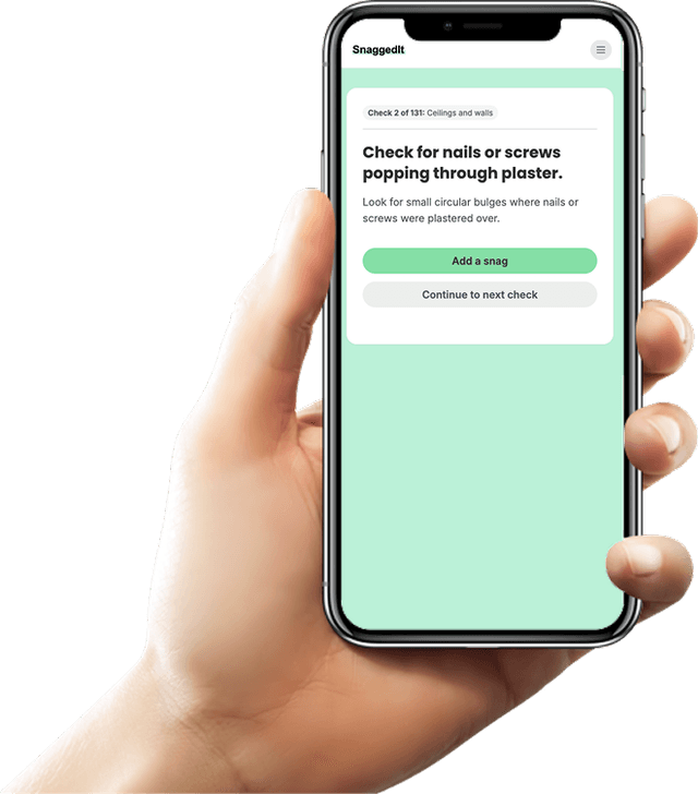 Guided checklist on SnaggedIt app